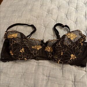 Chantelle Black and Gold Lace Lingerie